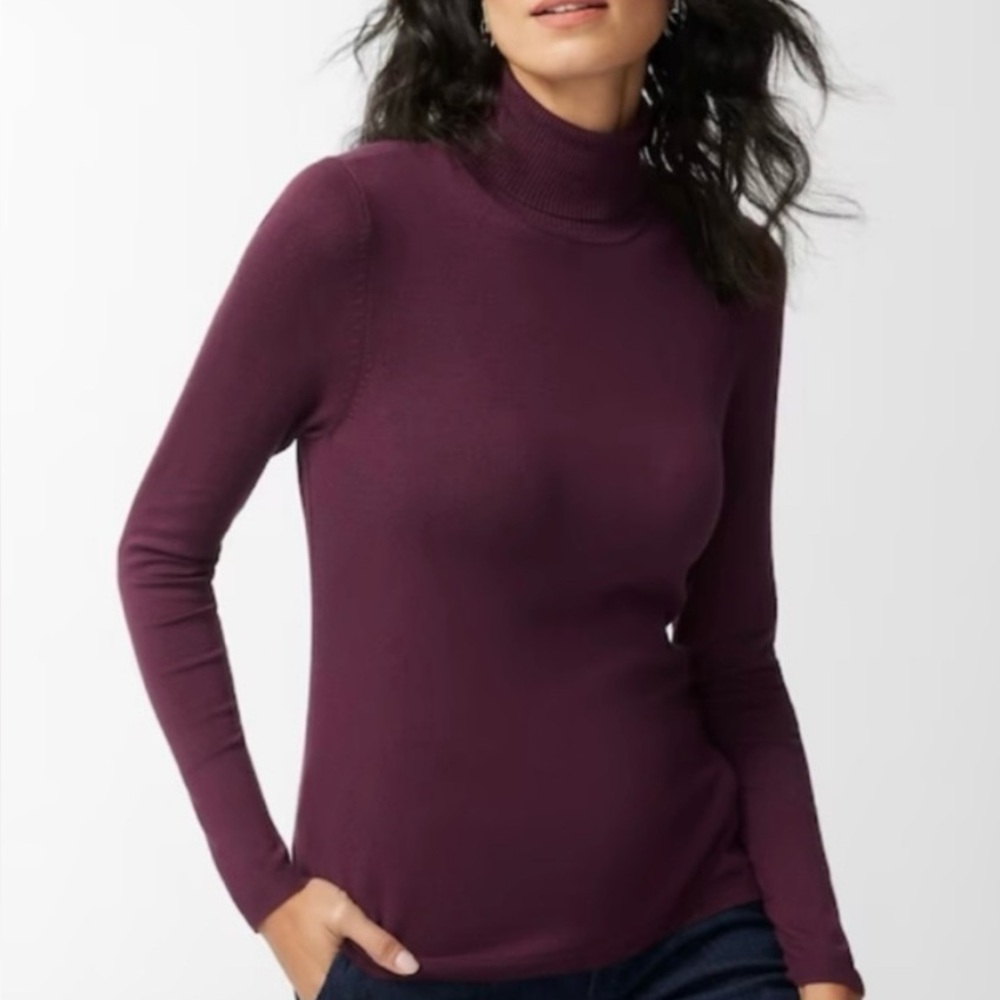 Chico's Burgundy Turtleneck Sweater